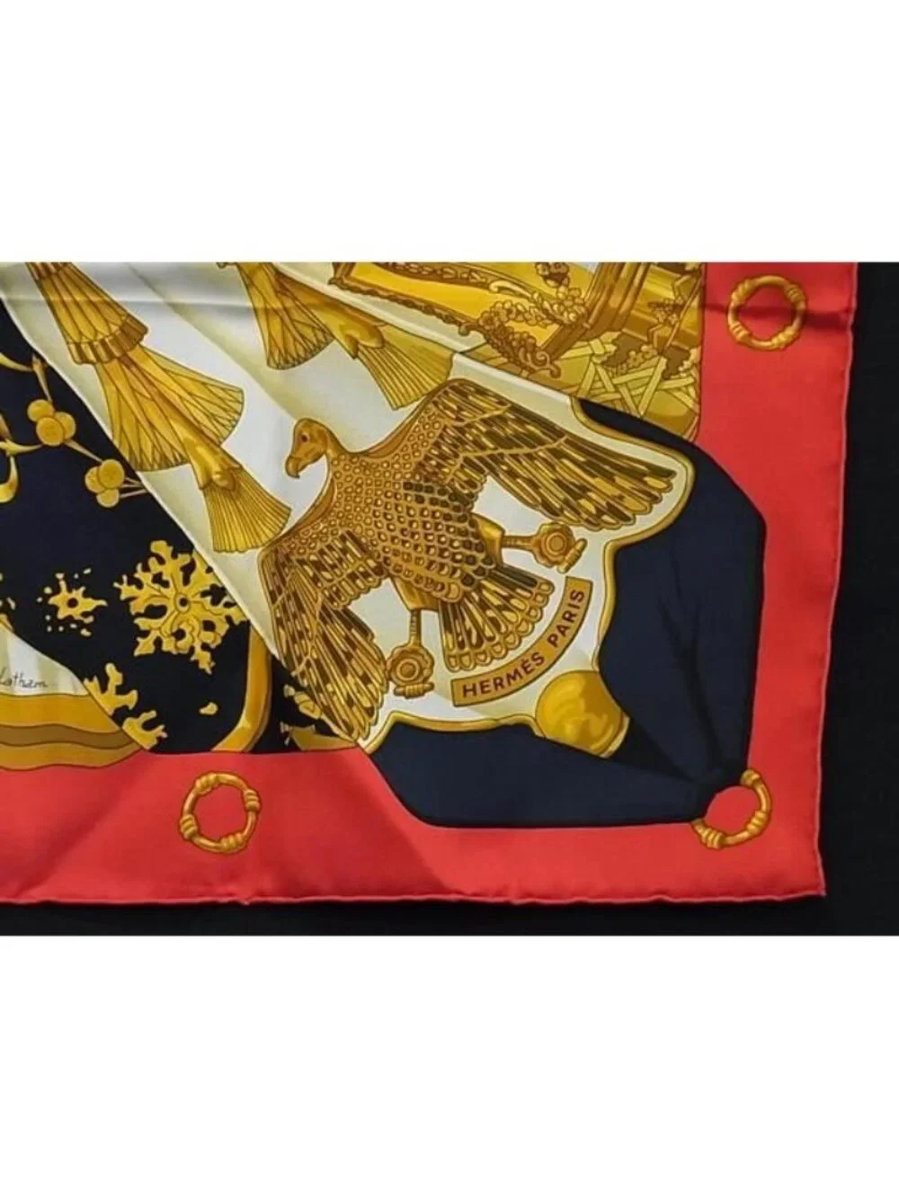 Hermes Soleil de Soie Carre 90 Silk Scarf Shawl Red Multicolor - Picture 4 of 6